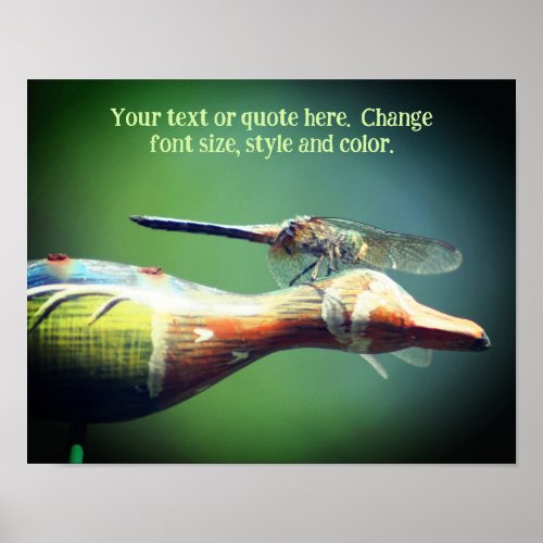Add Your Own Text Dragonfly Nature Personalized  Poster
