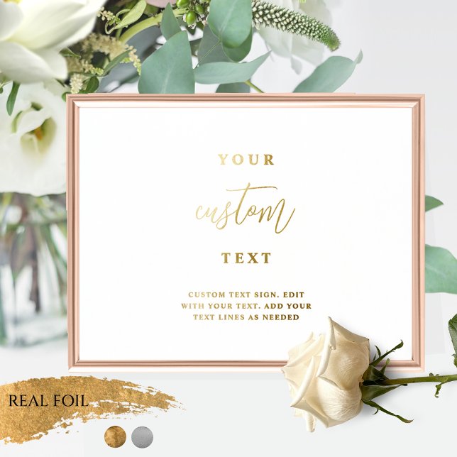 Add Your Own Text, Elegant Custom Real Foil Sign (Creator Uploaded)