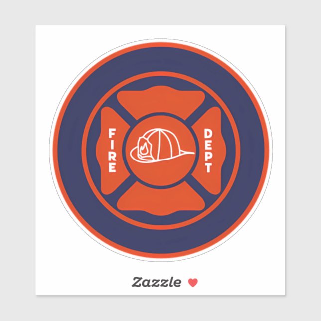 Add Your Own Text Fire Department Sticker (Sheet)