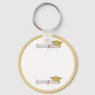 Add Your Own Text Gold Graduation Keychain