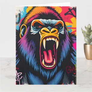 ADD YOUR OWN TEXT Graffiti Gorilla Card