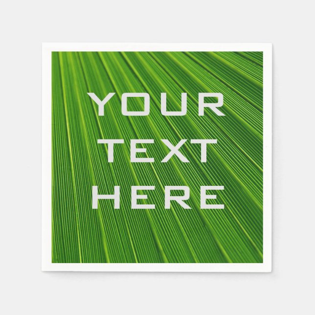 Add Your Own Text Green  Napkins (Front)