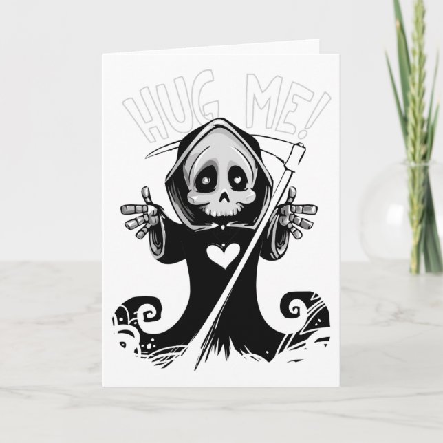 Add Your Own Text: Grim Reaper Hug Card (Front)