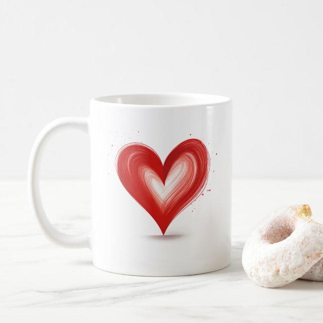 Add Your Own Text, Heart, Customizable Coffee Mug (With Donut)