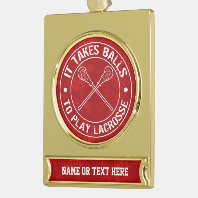Add Your Own Text Lacrosse Christmas Ornament (Left)
