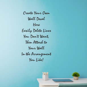 Add Your Own Text Name Verse Saying Poem Message Wall Decal