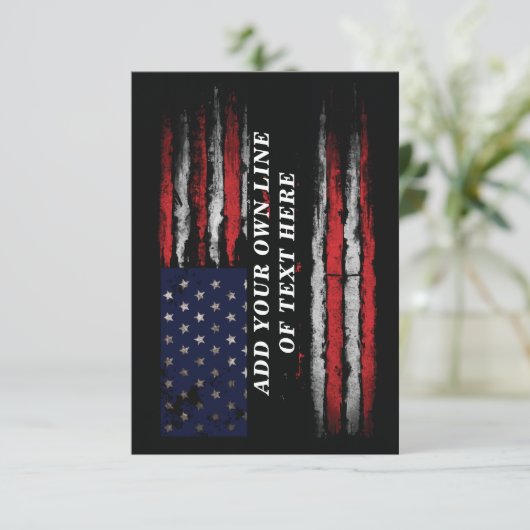 Add your own text on grunge American flag (Standing Front)