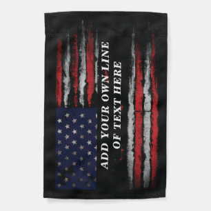 Add your own text on grunge American flag