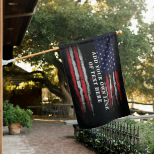 Add your own text on grunge American flag