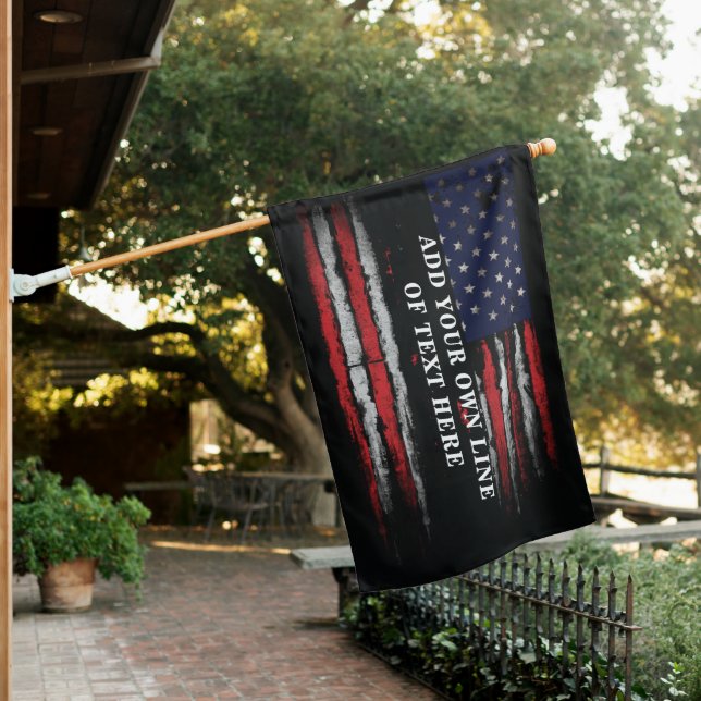 Add your own text on grunge American flag (In SItu)
