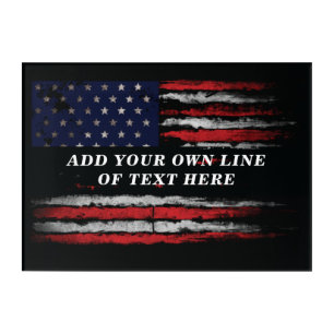 Add your own text on grunge American flag Acrylic Print