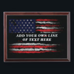 Add your own text on grunge American flag Award Plaque<br><div class="desc">Add your own text on grunge American flag</div>