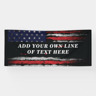 Add your own text on grunge American flag Banner