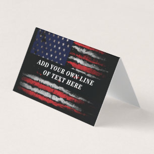 Add your own text on grunge American flag  Business Card