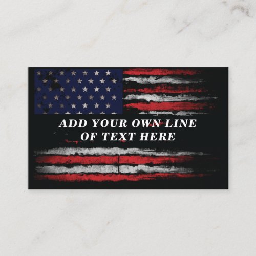 Add your own text on grunge American flag  Business Card
