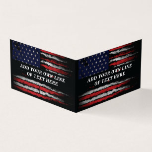 Add your own text on grunge American flag Business Card