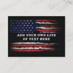 Add your own text on grunge American flag  Calling Card