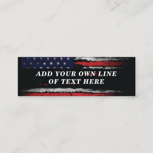 Add your own text on grunge American flag  Calling Card