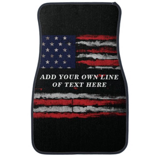 Add your own text on grunge American flag Car Floor Mat