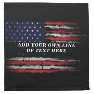 Add your own text on grunge American flag Cloth Napkin