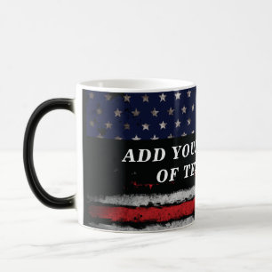 Add your own text on grunge American flag Color Morph Mug