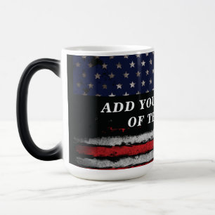 Add your own text on grunge American flag Color Morph Mug