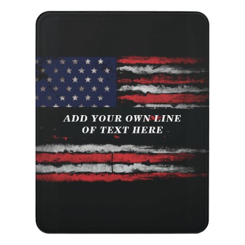 Add your own text on grunge American flag Door Sign