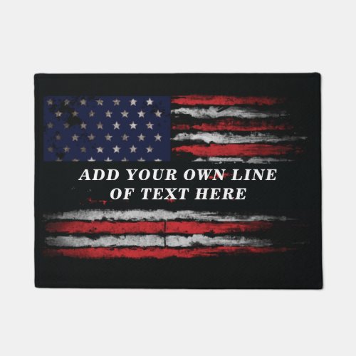 Add your own text on grunge American flag Doormat