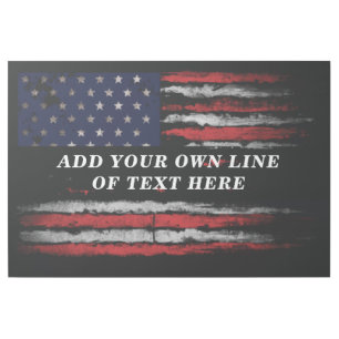 Add your own text on grunge American flag Gallery Wrap