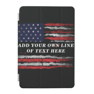 Add your own text on grunge American flag iPad Mini Cover