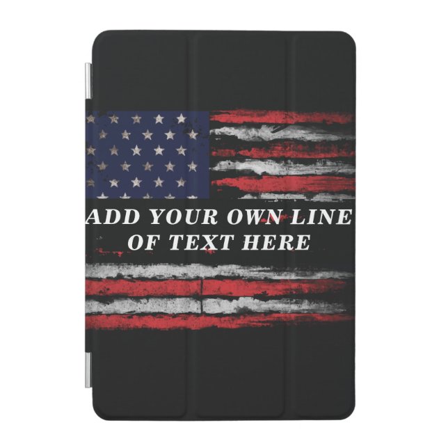Add your own text on grunge American flag iPad Mini Cover (Front)