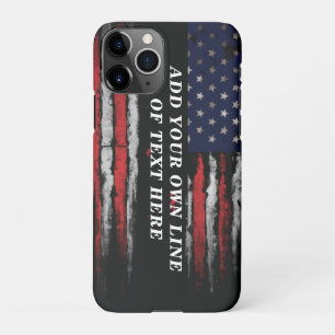 Add your own text on grunge American flag iPhone 11Pro Case