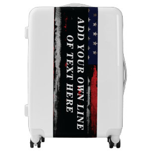 Add your own text on grunge American flag Luggage