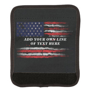 Add your own text on grunge American flag Luggage Handle Wrap