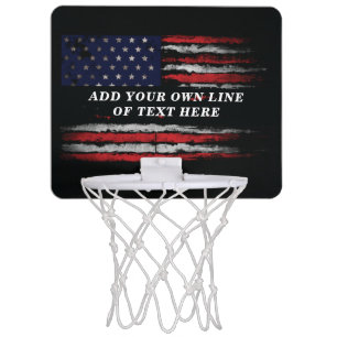Add your own text on grunge American flag Mini Basketball Hoop