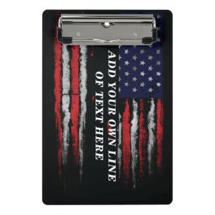 Add your own text on grunge American flag Mini Clipboard