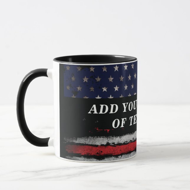 Add your own text on grunge American flag Mug (Left)