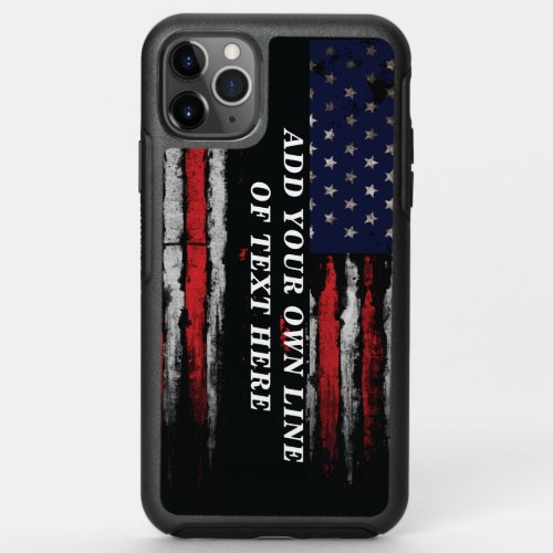 Add your own text on grunge American flag OtterBox Symmetry iPhone 11 Pro Max Case