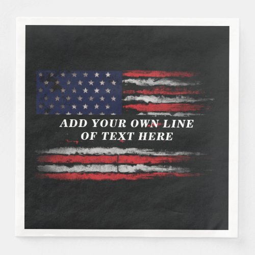 Add your own text on grunge American flag Paper Dinner Napkins