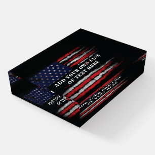 Add your own text on grunge American flag Paperweight