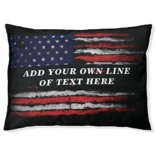 Add your own text on grunge American flag Pet Bed