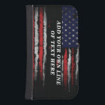 Add your own text on grunge American flag Galaxy S4 Wallet Case<br><div class="desc">Add your own text on grunge American flag</div>