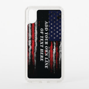 Add your own text on grunge American flag Speck iPhone XS Max Case