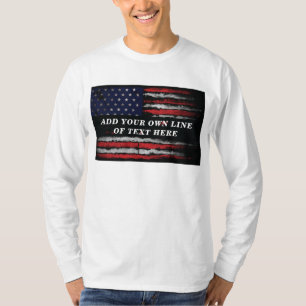 Add your own text on grunge American flag T-Shirt