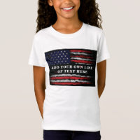 Add your own text on grunge American flag T-Shirt