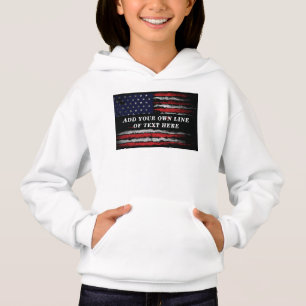 Add your own text on grunge American flag T-Shirt Hoodie