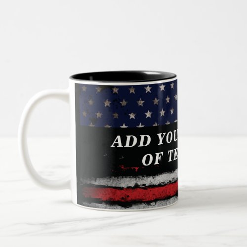 Add your own text on grunge American flag Two_Tone Coffee Mug