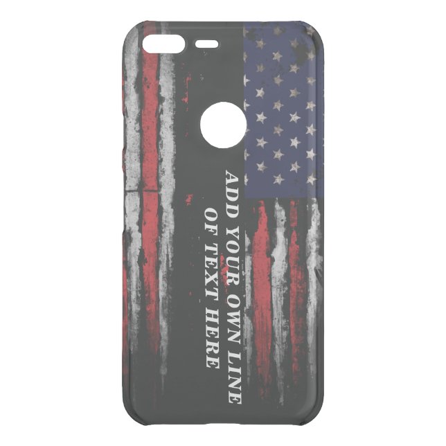 Add your own text on grunge American flag Uncommon Google Pixel XL Case (Back)
