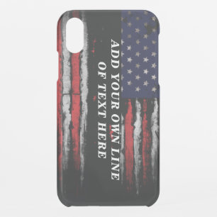 Add your own text on grunge American flag iPhone XR Case