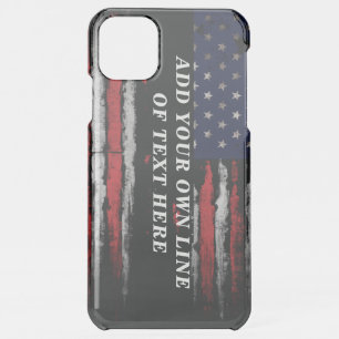 Add your own text on grunge American flag iPhone 11 Pro Max Case